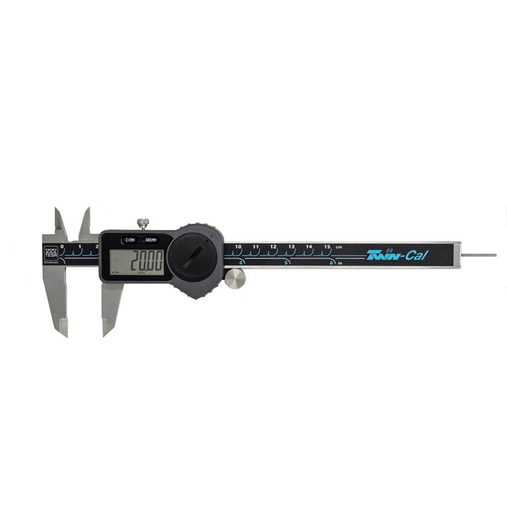 Twin-Cal IP40 Universal Digital Caliper Round Depth Rod 150mm (0-6″) With Thumb Roller.