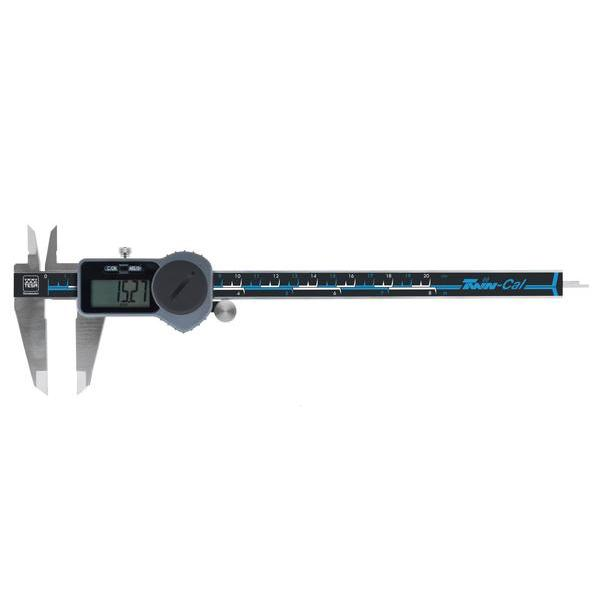 Twin-Cal IP40 Universal Digital Caliper Square Depth Rod 200mm (0-6″) With Thumb Roller.