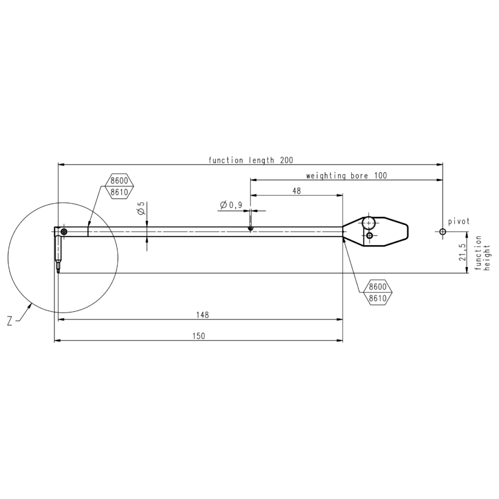 Probe arm MarSurf LP C 24-20-5/90°